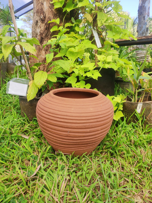 Candle Pot With Small Rib (Small) - Santorini