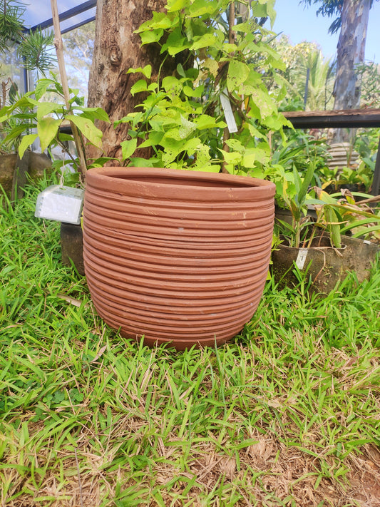 Wide Cylinder Pot With Small Ribs (Medium) - Arkoi