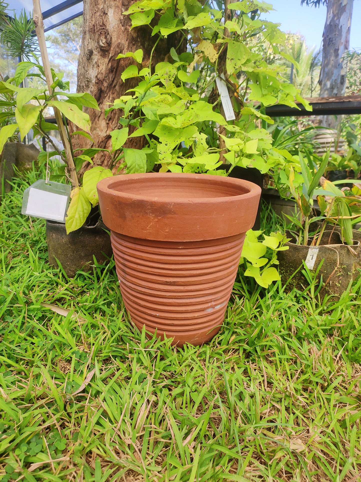 Cantala Cone Pot With Small Ribs (Small) - Sikinos