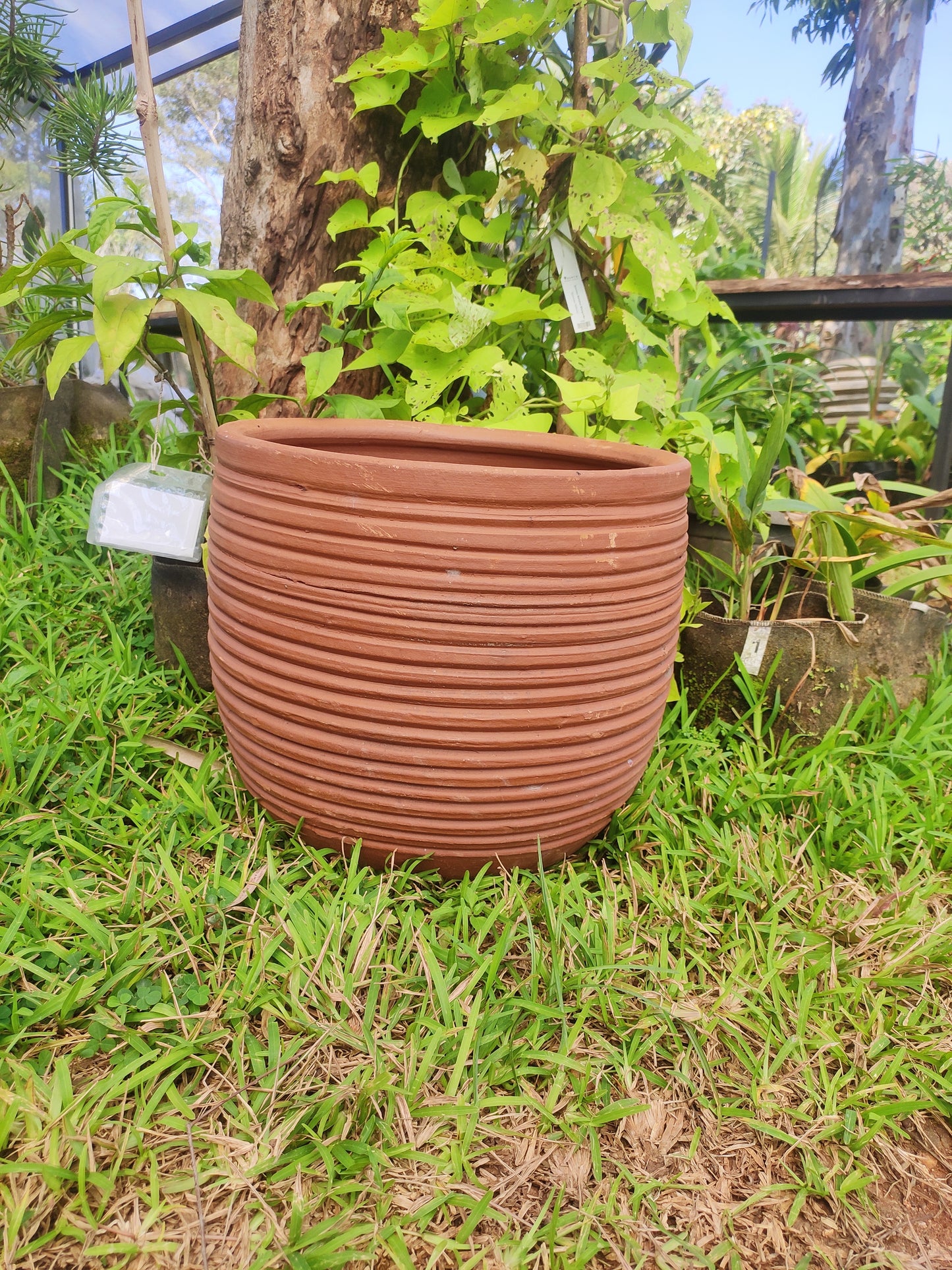 Wide Cylinder Pot With Small Ribs (Medium) - Arkoi